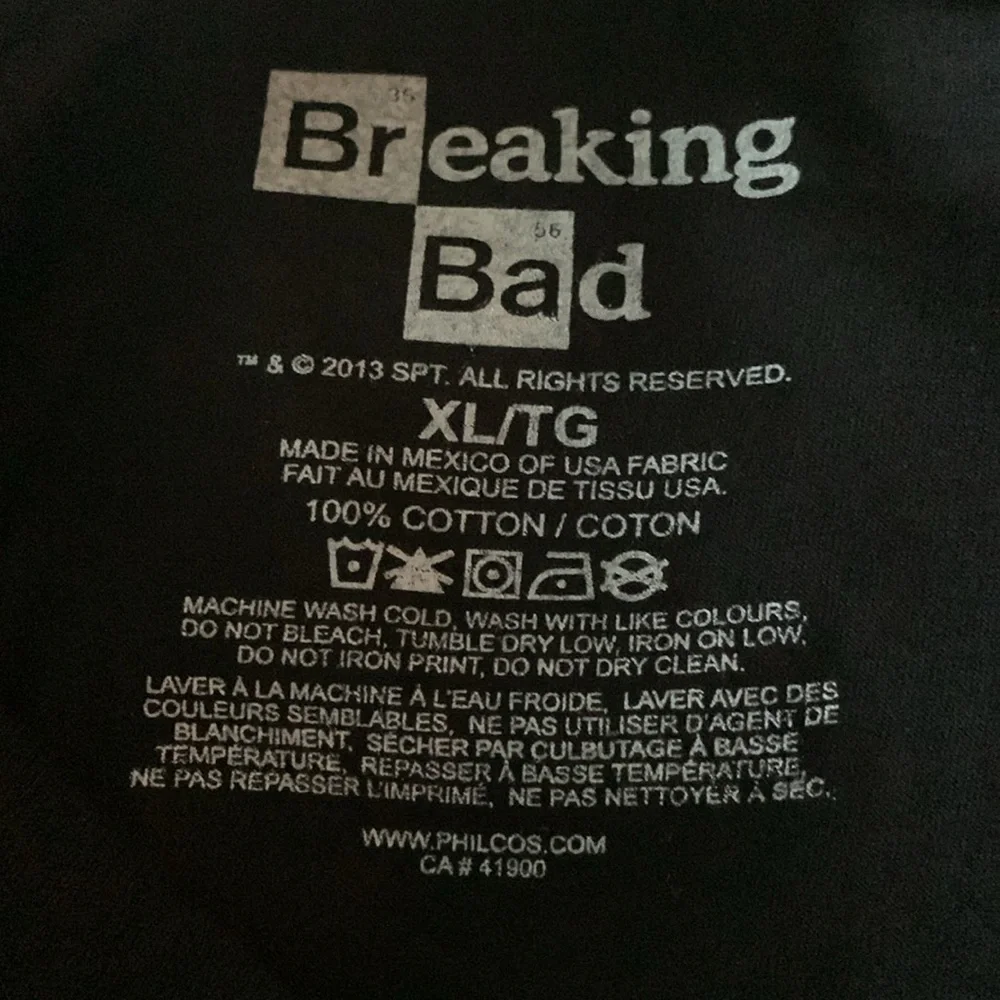 Breaking Bad Cap’n Cook Crewneck Men’s T Shirt Black & Yellow NEW - Picture 7 of 8